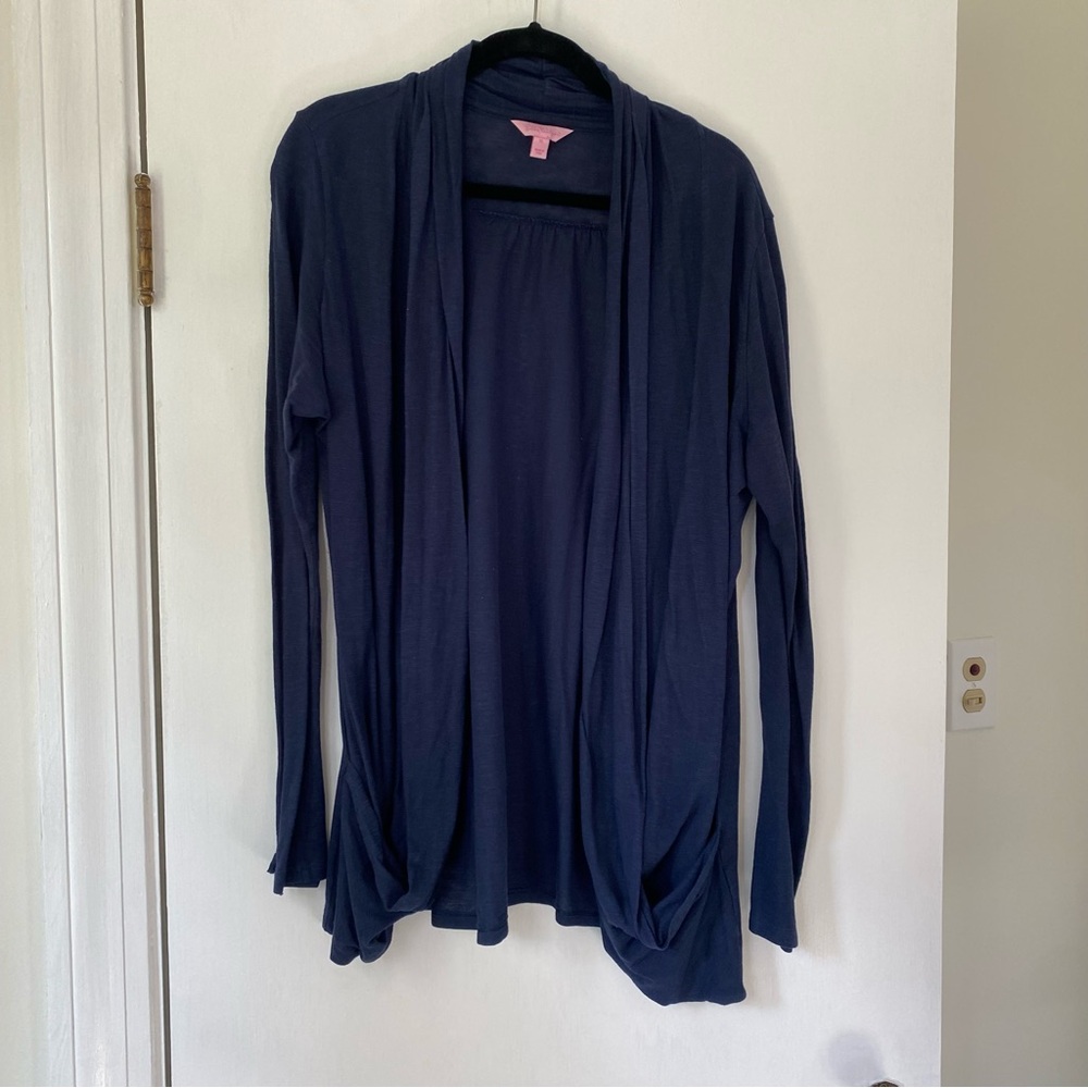 Lilly Pulitzer Blue Open Front Cardigan